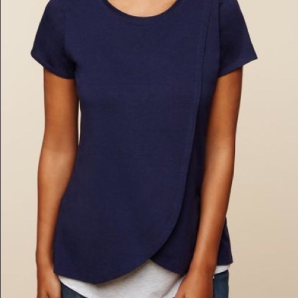 Motherhood Maternity Tops - Motherhood Maternity Nursing Tee, Navy, Size L